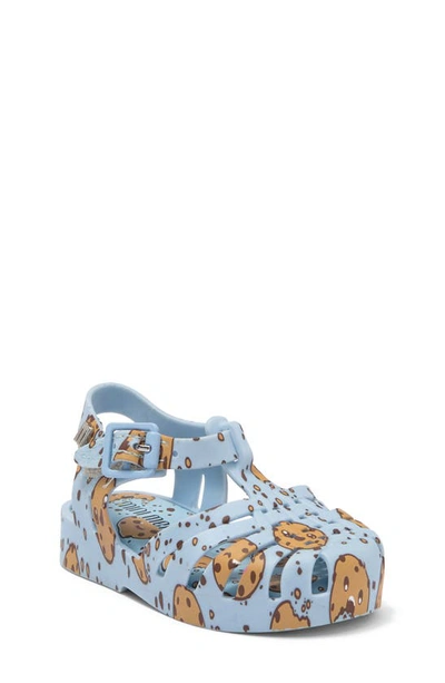 Mini Melissa Possession Fisherman Sandal In Blue/ Beige