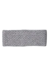 Sofia Cashmere Lattice Stitch Cashmere Knit Headband In Grey