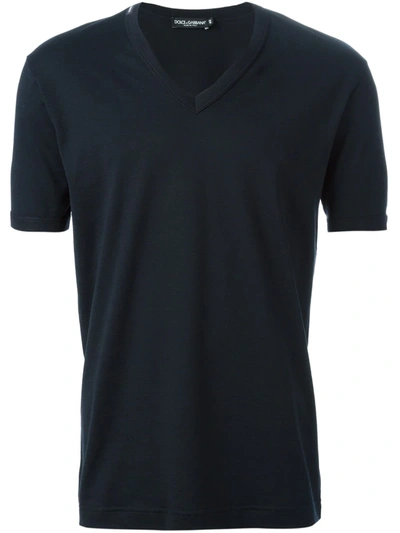 Dolce & Gabbana Classic V-neck T-shirt In Black