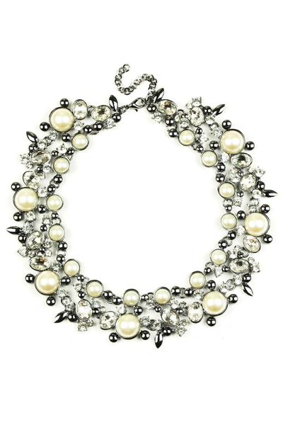 Eye Candy La Clementine Statement Necklace In White