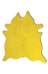 Natural Geneva Genuine Cowhide Rug In Yellow