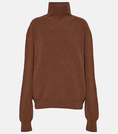 Lemaire Brown Relaxed Turtleneck In Br487 Golden Brown