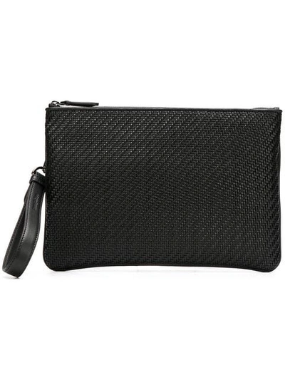 Ermenegildo Zegna Pelletessuta™ Pouch Bag In Ner Black