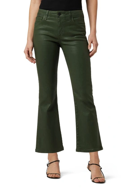 Joe's Coated Ankle Crop Bootcut Jeans In Olive