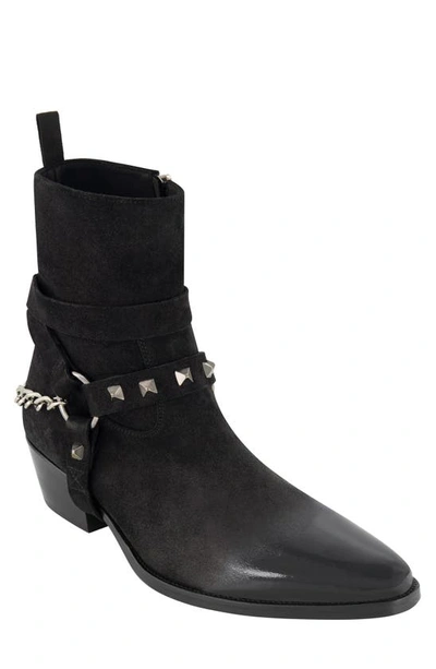Karl Lagerfeld Suede Zip Boot In Black