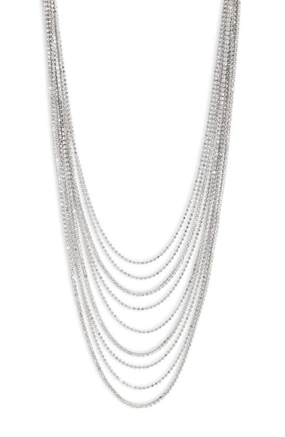 Nordstrom Tennis & Ball Chain Layered Necklace In Clear- Rhodium