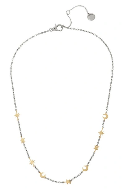 Allsaints Celestial Station Necklace, 18 In Gold/silver