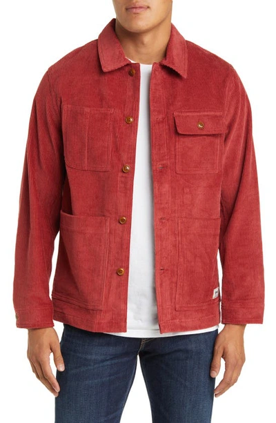 Schott Corduroy Chore Jacket In Berry