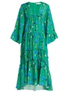 Borgo De Nor Iris Crepe Dress In Green Print