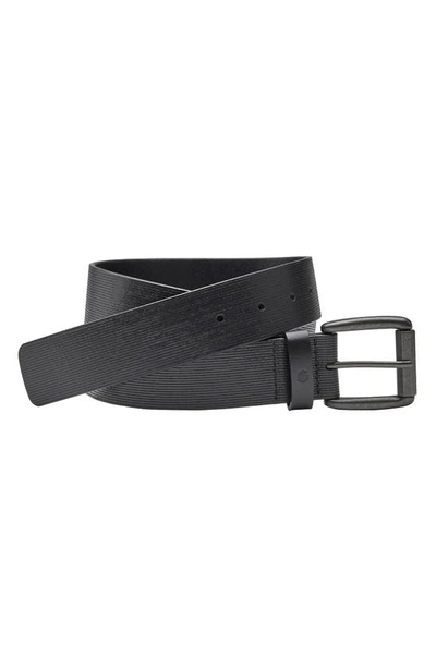 Johnston & Murphy Scored Leather Belt In Black