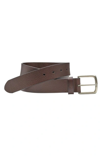 Johnston & Murphy Tumbled Leather Belt In Brown