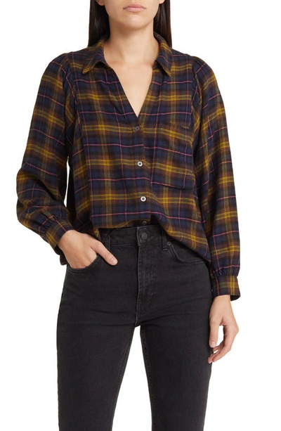 Rails Lauren Plaid Button-up Shirt In Navy Hazelnut Pink