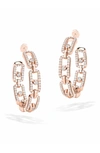 Messika Small Move Link Diamond Hoop Earrings In Pink Gold