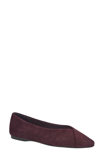 Birdies Goldfinch Pointed Toe Flat In Mulberry Suede