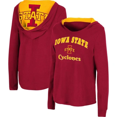 Colosseum Cardinal Iowa State Cyclones Catalina Hoodie Long Sleeve T-shirt