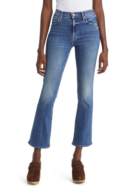 Mother The Outsider High Waist Ankle Bootcut Jeans In Blue