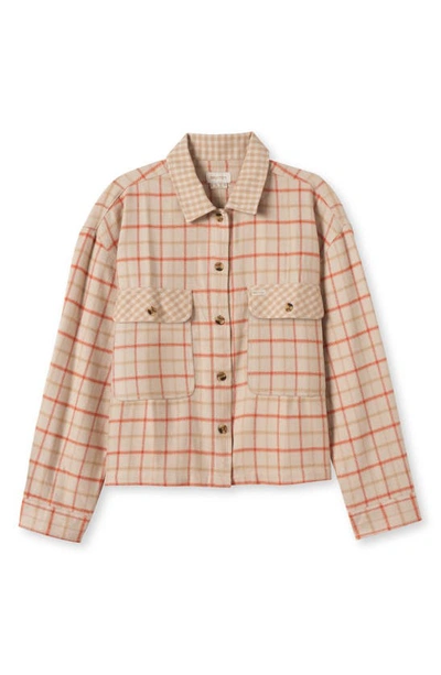 Brixton Bowery Plaid Cotton Flannel Shirt In Neturals