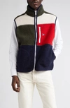 Drake's Colour-block Logo-embroidered Wool-blend Fleece Gilet In Unknown