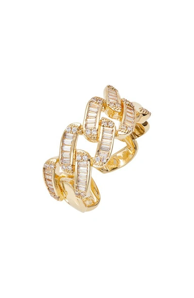 Nordstrom Cubic Zirconia Interlocking Chain Ring In Clear- Gold