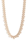 Nordstrom Chunky Geometric Cubic Zirconia Chain Necklace In Clear- Gold