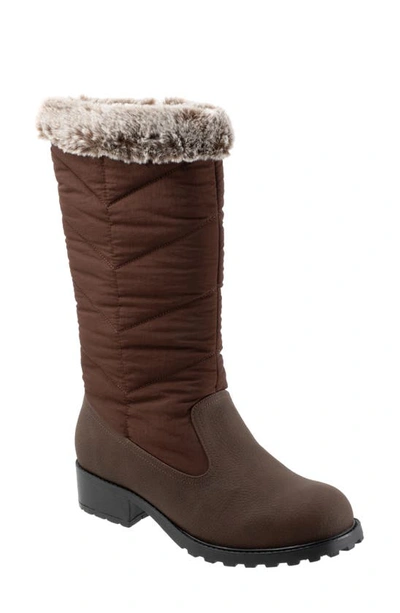 Trotters Benji 3.0 Faux Fur Water Resistant Boot In Dark Brown