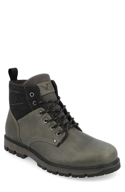 Territory Boots Redline Water Resistant Plain Toe Lace-up Boot In Grey