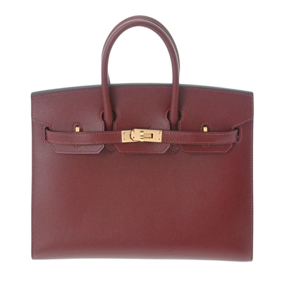 Hermes Hermès Birkin 25 Burgundy Leather Handbag ()