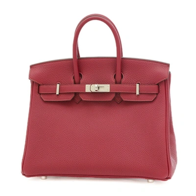 Hermes Hermès Birkin 25 Red Leather Handbag ()