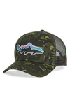 Patagonia 'fitz Roy - Trout' Trucker Hat - Green In Big Camo/ Fatigue Green