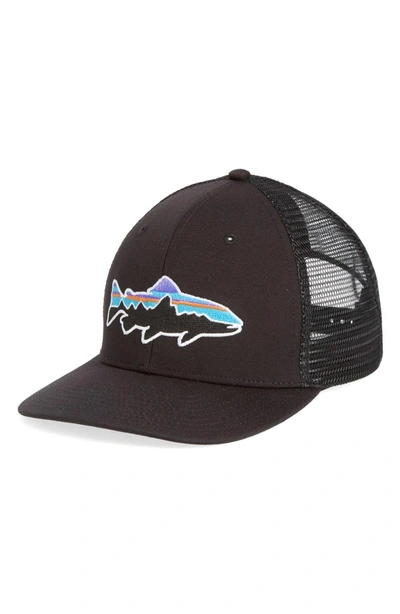 Patagonia Fitz Roy Trout Trucker Hat In Black