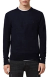 Allsaints Mens Black Mode Slim-fit Merino Wool Polo Shirt Xs