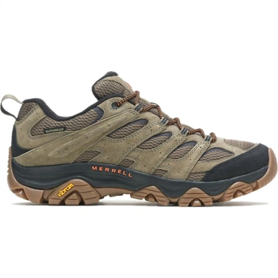 Merrell Men's Moab 3 Low Waterproof Hiking Shoe In Olive/gum In Multi