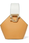 Danse Lente Johnny Mini Smooth And Textured-leather Bucket Bag In Beige