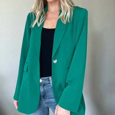 Six/fifty Paris Boyfriend Blazer In Jade In Blue
