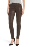 J Brand '8001' Lambskin Leather Pants In Dark Brown Sugar