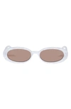 Le Specs Outta Love 51mm Oval Sunglasses In White Marble
