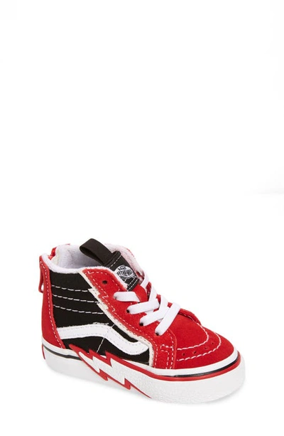 Vans Kids' Sk8-hi Zip Sneaker In Red/ Black