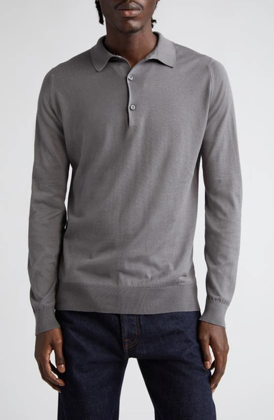 John Smedley Bradwell Cotton Sweater In Cobble Grey