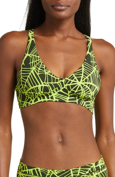 Meundies Feelfree Longline Bralette In Glow Webs