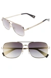 Marc Jacobs 59mm Gradient Navigator Sunglasses In Gold