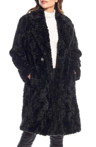 Donna Salyers Fabulous-furs Everywhere Persian Faux Fur Coat In Black Persian Lamb