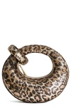 Jw Pei Mini Abacus Rhinestone Top Handle Bag In Leopard Print