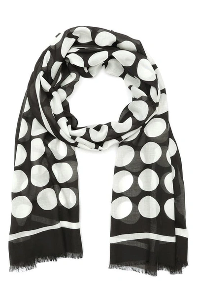 Kate Spade Art Dot Oblong Scarf In Black