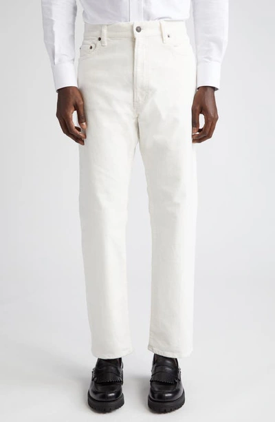 Beams Five Pocket Corduroy Pants In White 01