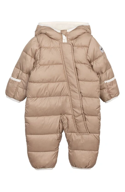 Miles The Label Babies' Hooded Water Repellent Snowsuit In Sand