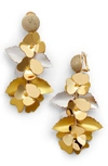 Oscar De La Renta Climbing Flower Drop Earrings In Gold