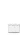 Michael Michael Kors Scalloped Leather Card Case In Optic White/white