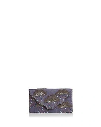 From St Xavier Cirrus Cloud Beaded Convertible Clutch In Purple/silver