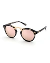 Krewe Women's Stl Ii 24k Mirrored Round Sunglasses, 48mm In Charcoal/rose