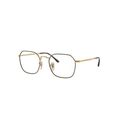 Ray Ban Jim Optics Eyeglasses Gold Frame Demo Lens Lenses Polarized 51-20